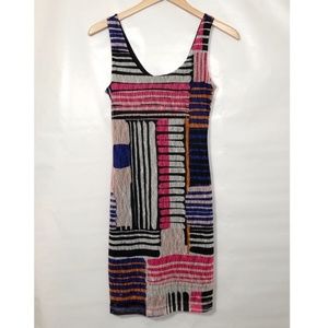 BAR III Scoopneck Mini Dress Multicolor Casual Lace Artistic Summer Tank Dress